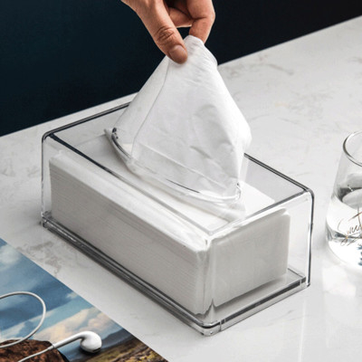 Caja de acrílico clara rectangular del tejido para la servilleta facial del cuarto de baño