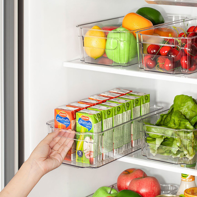 Compartimientos libres 6pcs de las cajas de almacenamiento del refrigerador del plástico transparente de BPA