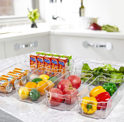 Compartimientos libres 6pcs de las cajas de almacenamiento del refrigerador del plástico transparente de BPA