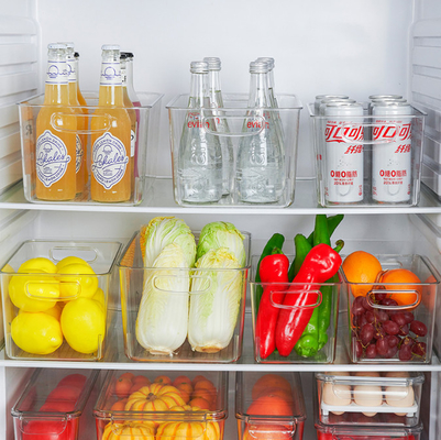 Compartimientos libres 6pcs de las cajas de almacenamiento del refrigerador del plástico transparente de BPA