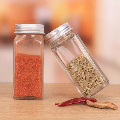 tarros cuadrados de la especia de la cocina de 12pcs 120ml con las tapas de Shaker Lids And Airtight Metal