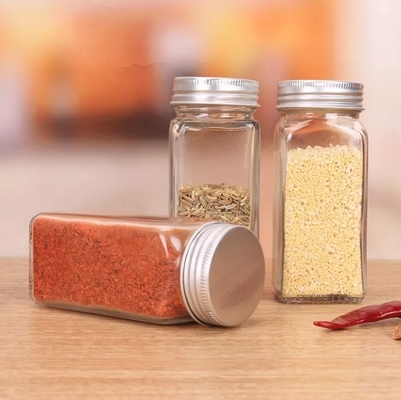 tarros cuadrados de la especia de la cocina de 12pcs 120ml con las tapas de Shaker Lids And Airtight Metal