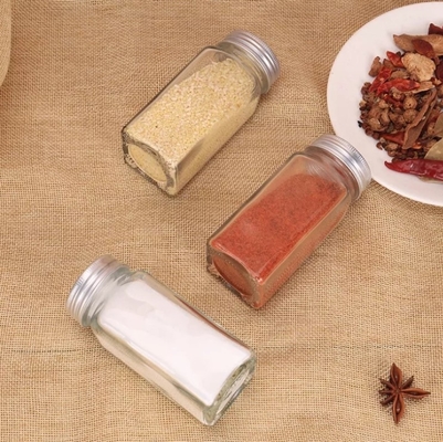 tarros cuadrados de la especia de la cocina de 12pcs 120ml con las tapas de Shaker Lids And Airtight Metal