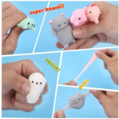 Juguetes de la persona agitada de 50PCS TPR Mini Animal Squishy Stress Toys Mochi para el alivio de tensión
