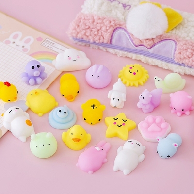 Juguetes de la persona agitada de 50PCS TPR Mini Animal Squishy Stress Toys Mochi para el alivio de tensión
