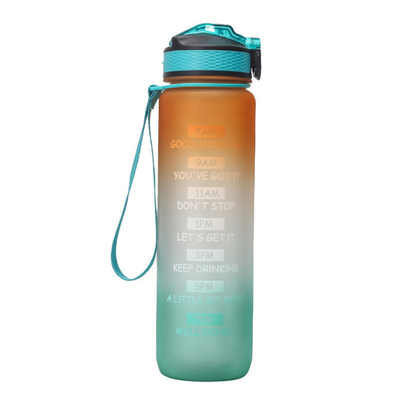 la botella de agua de 32 onzas con la botella de agua de consumición libre de la paja BPA con horas aumenta el consumo de agua de todo el día