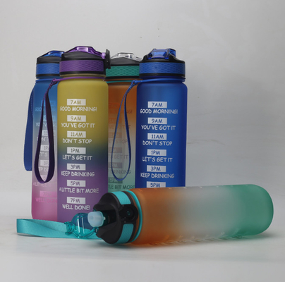 la botella de agua de 32 onzas con la botella de agua de consumición libre de la paja BPA con horas aumenta el consumo de agua de todo el día