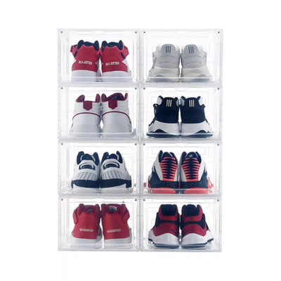 Caja de zapatos magnética del contenedor de almacenamiento plástico del hogar