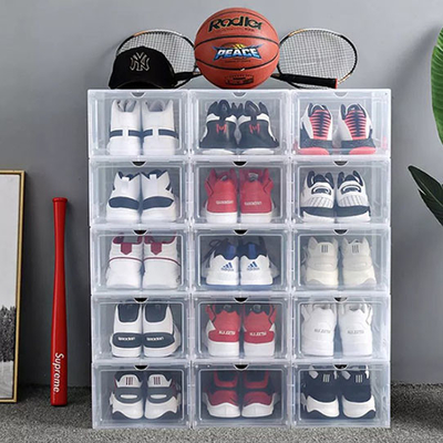 Caja de zapatos magnética del contenedor de almacenamiento plástico del hogar