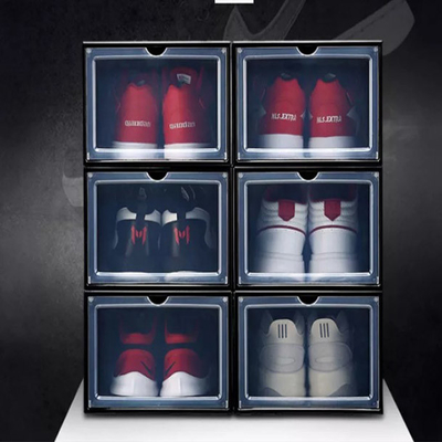 Caja de zapatos magnética del contenedor de almacenamiento plástico del hogar