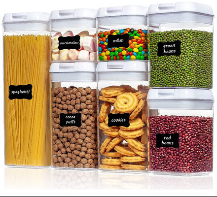contenedor de almacenamiento hermético libre del hogar de la cocina de 7pcs BPA con las tapas fáciles de la cerradura