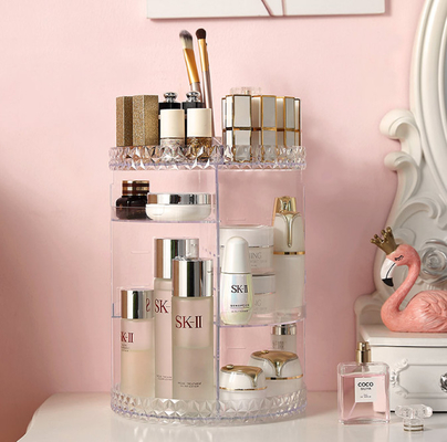 360 grados de acrílico ajustable que giran la grada cosmética del organizador 4