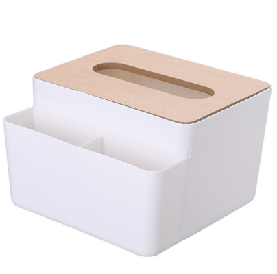 Dispensador de madera de bambú rectangular del tenedor de la caja del tejido