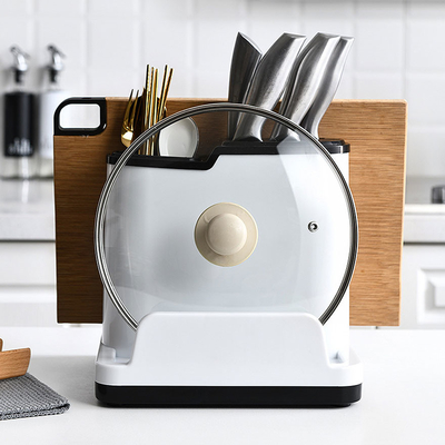 Estante multifuncional plástico del almacenamiento del cuchillo y de la cuchara del vajilla de la cocina