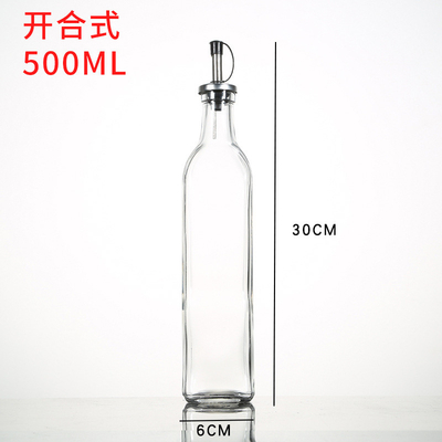 vinagrera del vinagre de Olive Oil Dispenser Bottles Clear del vidrio de 250ml 500ml con el aceite de Pourers
