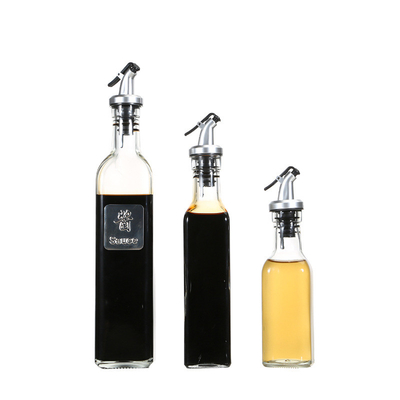 vinagrera del vinagre de Olive Oil Dispenser Bottles Clear del vidrio de 250ml 500ml con el aceite de Pourers