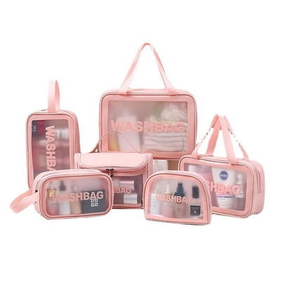 Bolso impermeable portátil del artículo de tocador del PVC del maquillaje del viaje para la playa del verano