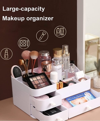 Organizador cosmético del maquillaje de la caja de almacenamiento de escritorio plástica grande de la barra de labios