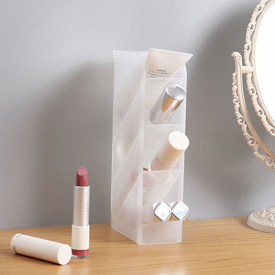 Tenedor plástico del lápiz del maquillaje del contenedor de almacenamiento brillante rectangular del hogar
