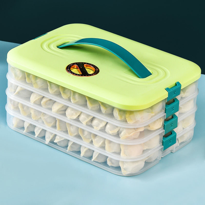 Caja plástica del contenedor de almacenamiento del hogar de la comida del rectángulo de múltiples capas para la bola de masa hervida