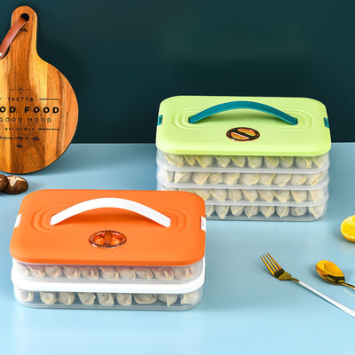 Caja plástica del contenedor de almacenamiento del hogar de la comida del rectángulo de múltiples capas para la bola de masa hervida