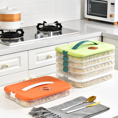 Caja plástica del contenedor de almacenamiento del hogar de la comida del rectángulo de múltiples capas para la bola de masa hervida