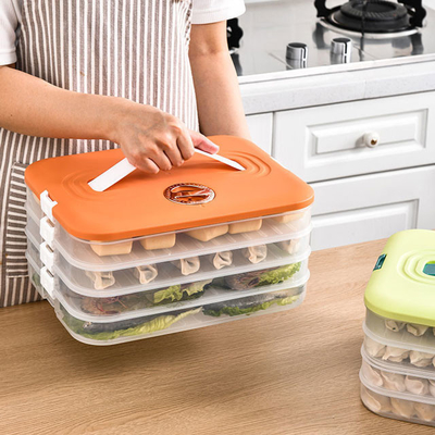 Caja plástica del contenedor de almacenamiento del hogar de la comida del rectángulo de múltiples capas para la bola de masa hervida