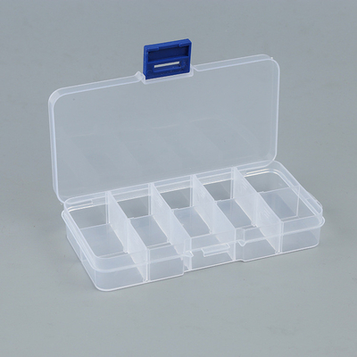 Caja plástica del organizador del contenedor de almacenamiento del hogar de 10 rejillas para la gota del pendiente de la joyería