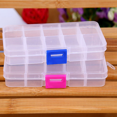 Caja plástica del organizador del contenedor de almacenamiento del hogar de 10 rejillas para la gota del pendiente de la joyería