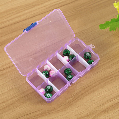 Caja plástica del organizador del contenedor de almacenamiento del hogar de 10 rejillas para la gota del pendiente de la joyería