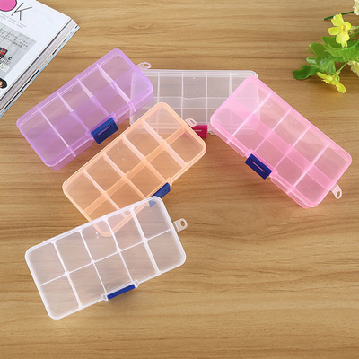 Caja plástica del organizador del contenedor de almacenamiento del hogar de 10 rejillas para la gota del pendiente de la joyería