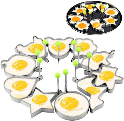 Fabricante de acero inoxidable del molde de la forma de la crepe de Fried Egg Rings Egg Shaper con la manija