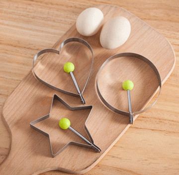 Fabricante de acero inoxidable del molde de la forma de la crepe de Fried Egg Rings Egg Shaper con la manija