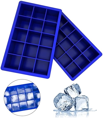 Cubo de hielo del silicón de los agujeros del rectángulo 15 Tray Easy Release Ice Cube Tray Kitchen Tools