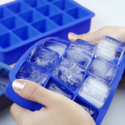 Cubo de hielo del silicón de los agujeros del rectángulo 15 Tray Easy Release Ice Cube Tray Kitchen Tools