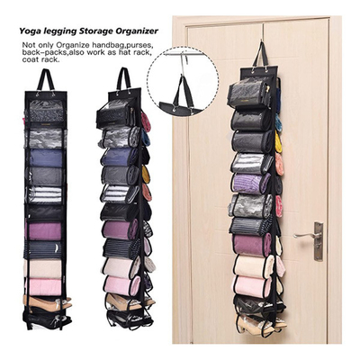 Estante del almacenamiento de las medias de la yoga, 24 electrodomésticos independientes del negro del compartimiento del rollo