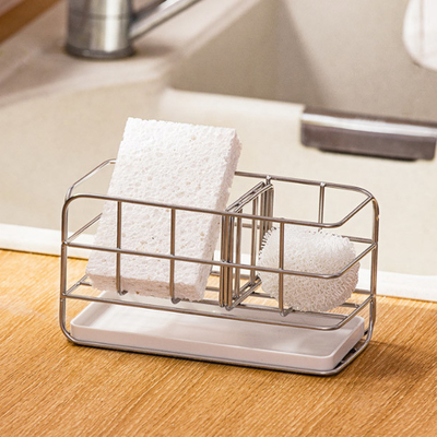 Tenedor de la esponja para el fregadero de cocina para el palillo de la encimera o de la pared con desbordamiento auto