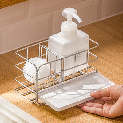Tenedor de la esponja para el fregadero de cocina para el palillo de la encimera o de la pared con desbordamiento auto