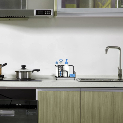 Tenedor de acero de la esponja de Counter Organizer Stainless del carrito del fregadero de cocina