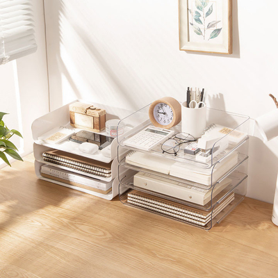 Organizador plástico apilable Drawers For Office del escritorio del hogar