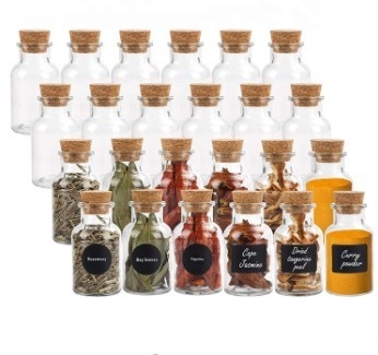 cocina 5oz que sazona los tarros vacíos de la especia con Cork Lids And Labels