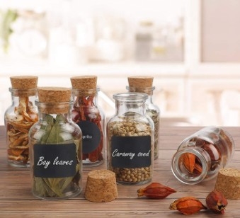 cocina 5oz que sazona los tarros vacíos de la especia con Cork Lids And Labels