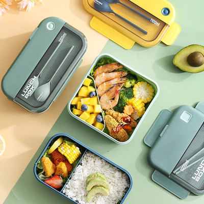 caja fuerte amistosa de los PP Eco Bento Box Airtight Lunch Box del rectángulo de 1L 2L 3L para la microonda