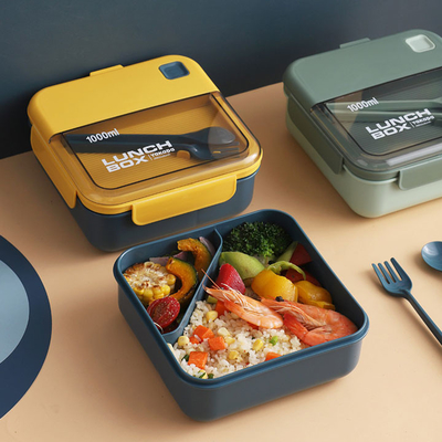 caja fuerte amistosa de los PP Eco Bento Box Airtight Lunch Box del rectángulo de 1L 2L 3L para la microonda