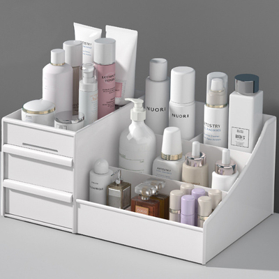 Tipo caja de almacenamiento cosmética 330g del cajón de la división de la mesa del contenedor de almacenamiento del hogar