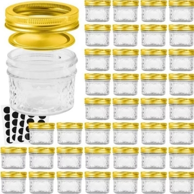 La boca ancha Mini Caviar Glass Preserve Jars para el atasco 100ml 40 fija