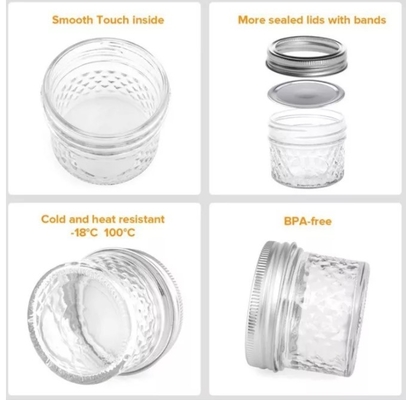 La boca ancha Mini Caviar Glass Preserve Jars para el atasco 100ml 40 fija