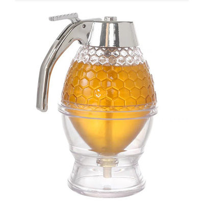 Compañero de acrílico transparente del mollete del honeypot 200ml del dispensador libre de la miel del goteo