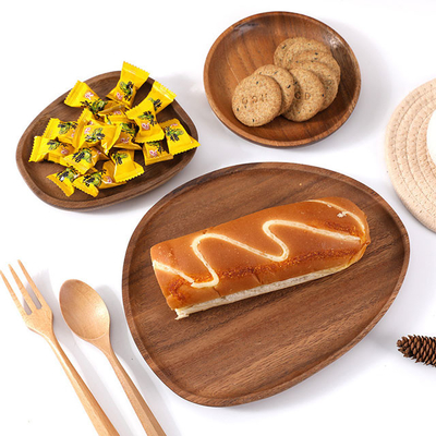 Fuentes de forma irregular de madera sólidas de la cocina de la placa de cena del vajilla