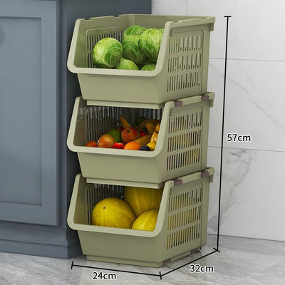 Organizador apilable Basket Kitchen Supplies de la legumbre de fruta del hueco